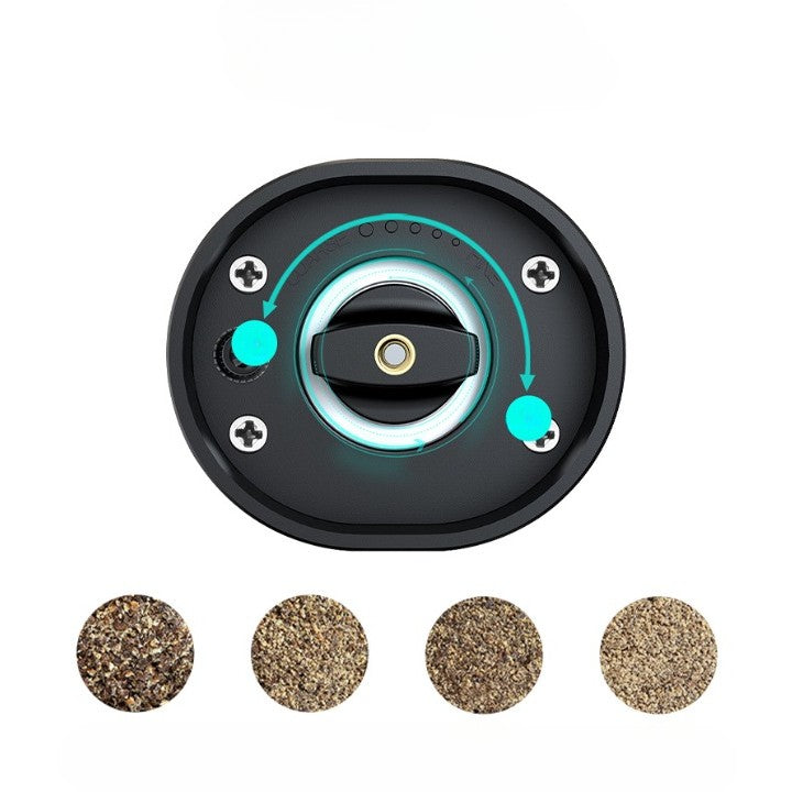 Rasnita Electrica pentru Cafea si Condimente, Klevo, Cutit de Macinare din Otel Inoxidabil, Incarcare cu Baterii, Optiuni Diferite de Macinare, Usor de Manevrat, 18x5.5cm, Negru