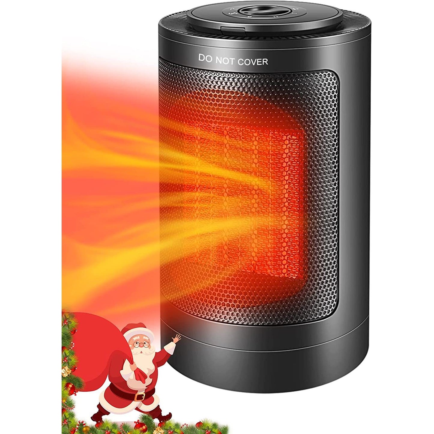 Aeroterma / Radiator ceramic Klevo PTC-1500K1, 1500 W, 2 trepte de putere, termostat reglabil, Negru
