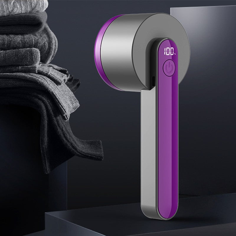 Aparat Pentru Curatat Scame, Par Si Praf, Klevo, Trimmer pentru Diferite Tipuri De Material, Cu Lame Din Otel Inoxidabil, Maner Ergonomic, Incarcare Prin USB, Negru Mov