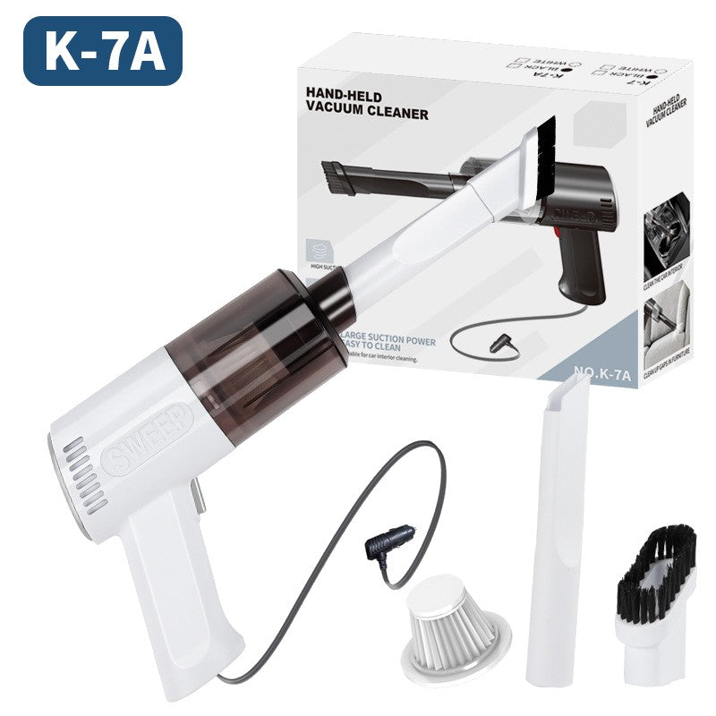 Aspirator Portabil Auto, Klevo, Tip Pistol K7A, Pentru Casa si Masina, Cablu Auto, 36 x 17 cm, Alb