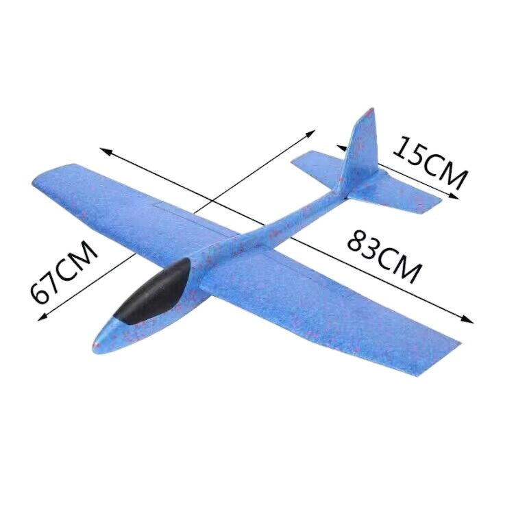 Avion Planor Klevo, din Polistiren, Lungime 85 cm , Jucarie Recreativa, Cascadorii, Albastru