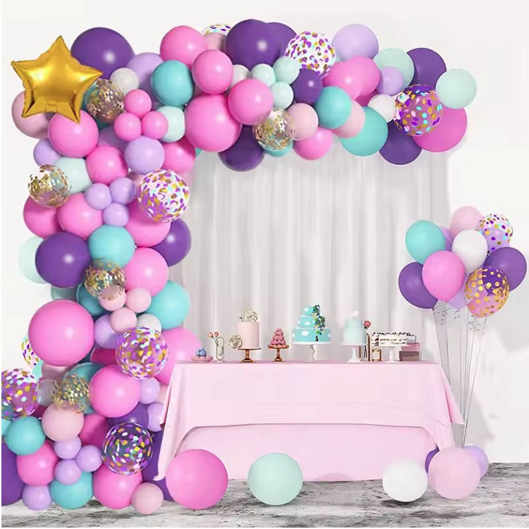 Baloane pentru Arcada HAPPY BIRTHDAY, Klevo, baloane decorative din Latex, Set Mix 127 Baloane Colorate, Multicolor