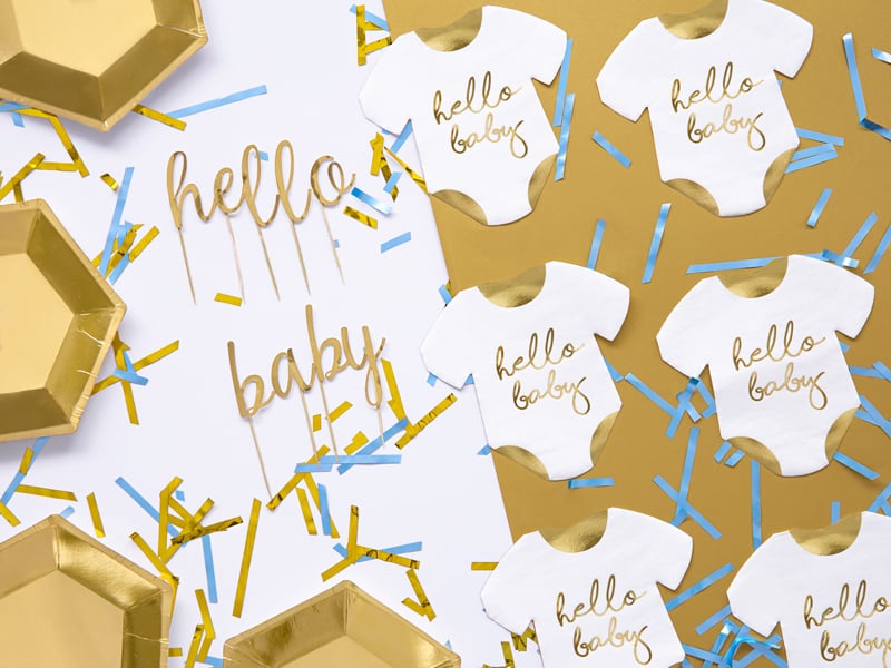 Set 20 servetele Body - Hello Baby, albe, 16x16cm