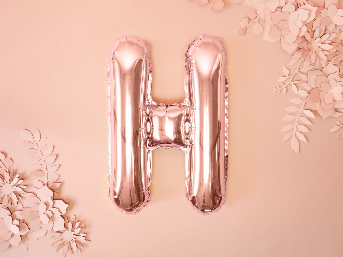 Balon folie Litera ''H'', 35cm, rose gold (1 buc.)