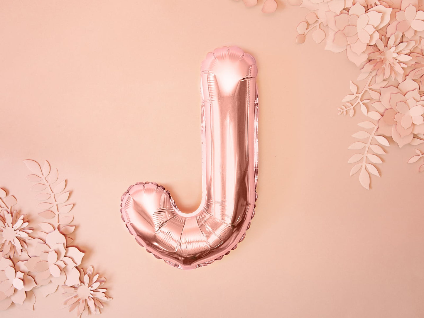 Balon folie Litera ''J'', 35cm, rose gold (1 buc.)