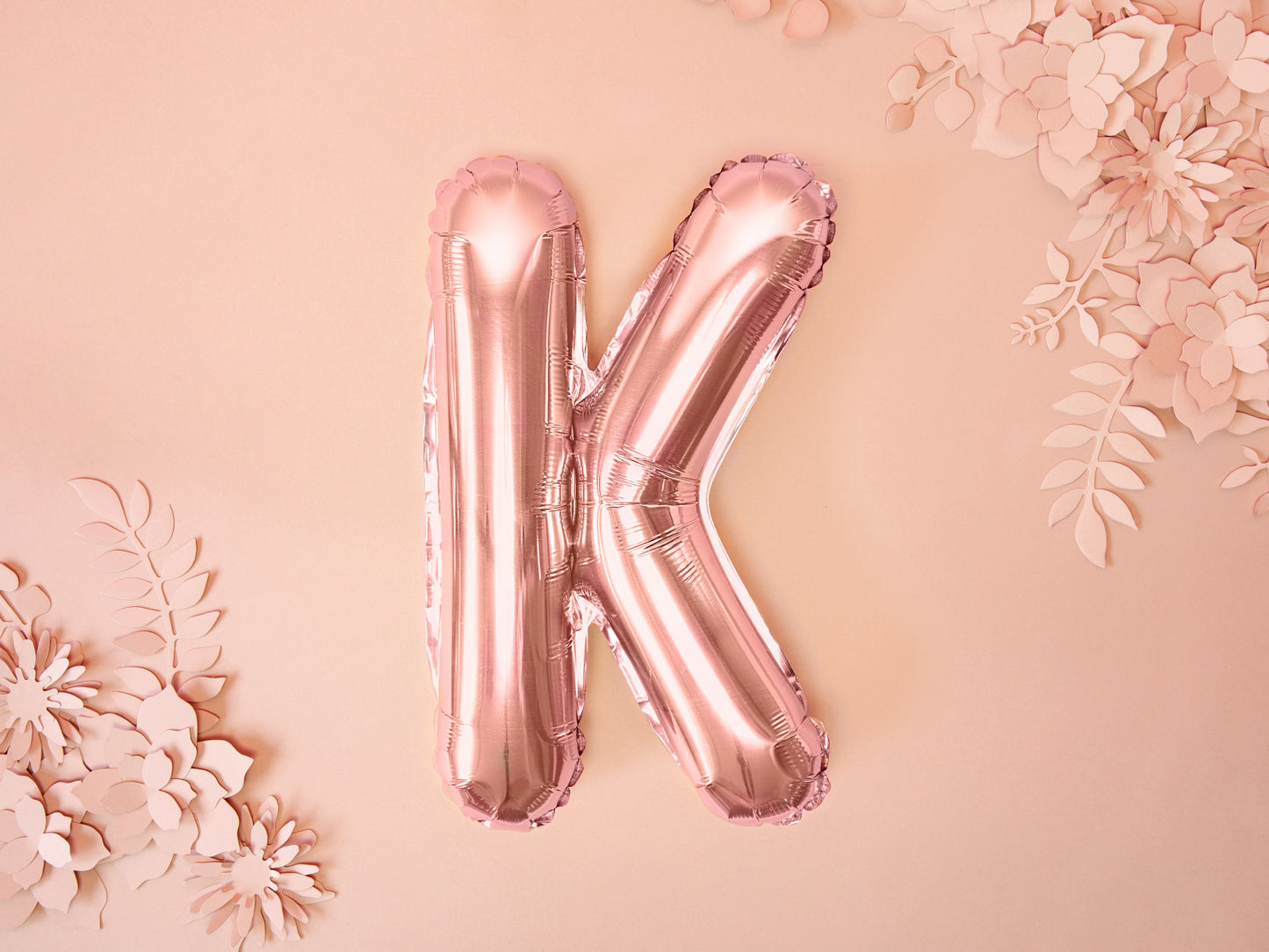 Balon folie Litera ''K'', 35cm, rose gold (1 buc.)