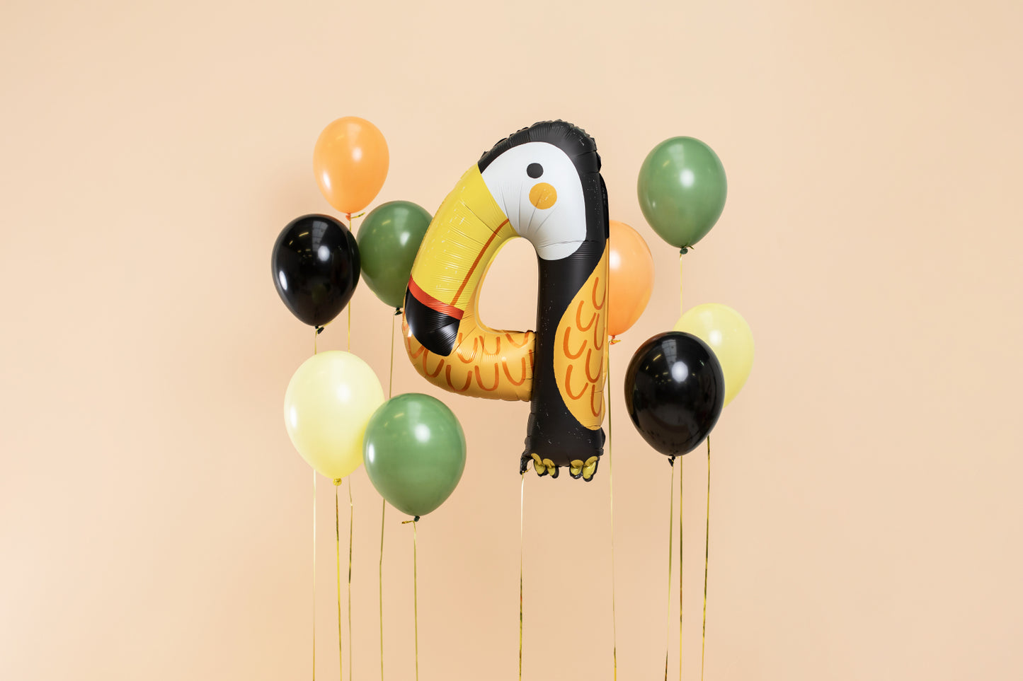 Balon folie Numărul 4 - Tucanul, 68x91 cm, mix (1 pachet / 1 buc.)