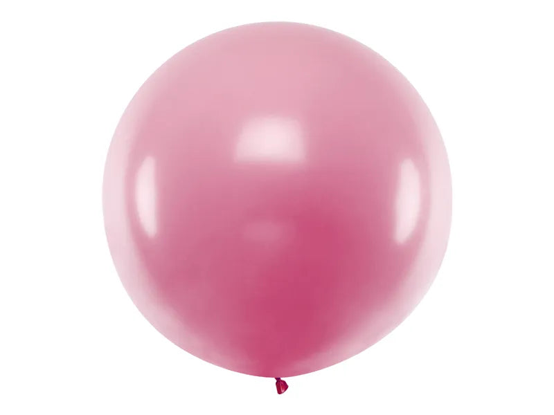 Balon rotund 1m, roz deschis metalic