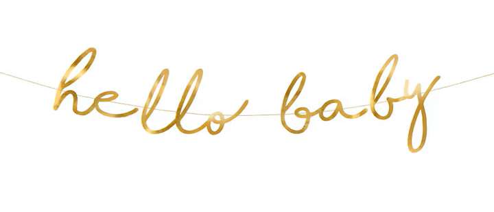 Banner Hello Baby Auriu, 18x70cm