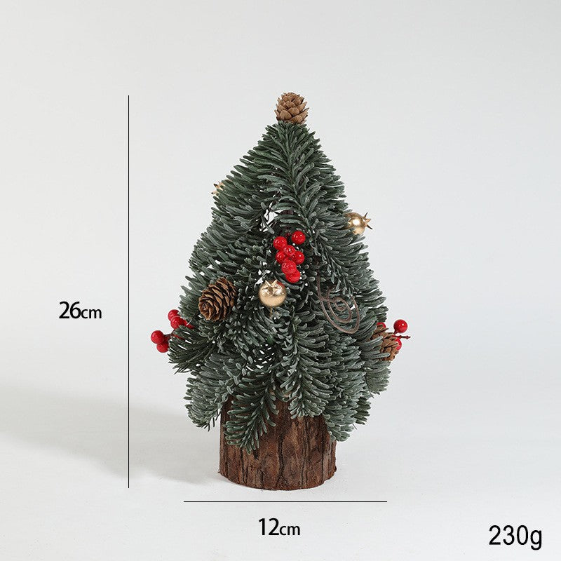 Decoratiune Craciun pentru Masa, Klevo, Ornament de Decor Model Brad de Craciun de Dimensiuni Mici, pentru Birou si Interior, din Plastic 26 x 12 x 12 cm, Verde