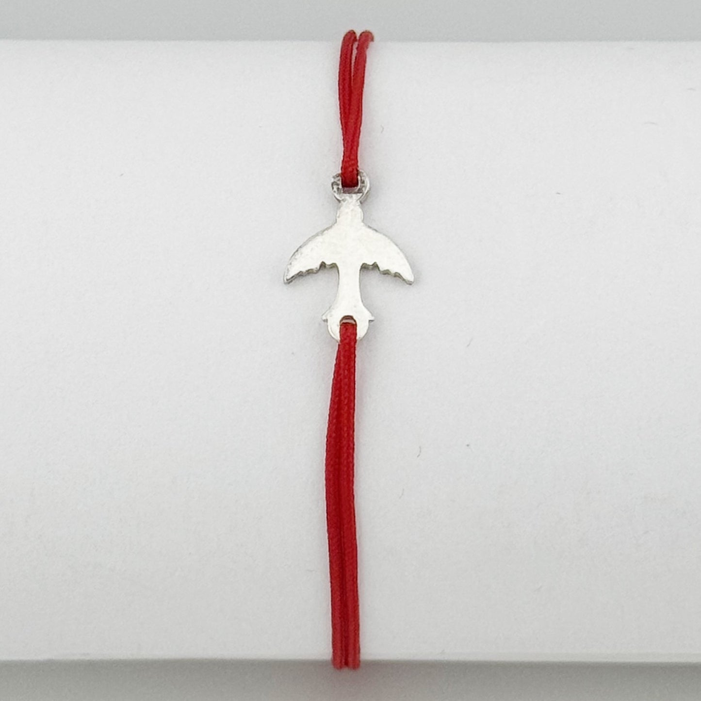 Bratara Dama Argint 925, Jolie, Model Randunica cu Snur Rosu, Pandativ Silver 0.48 gr, Argintiu