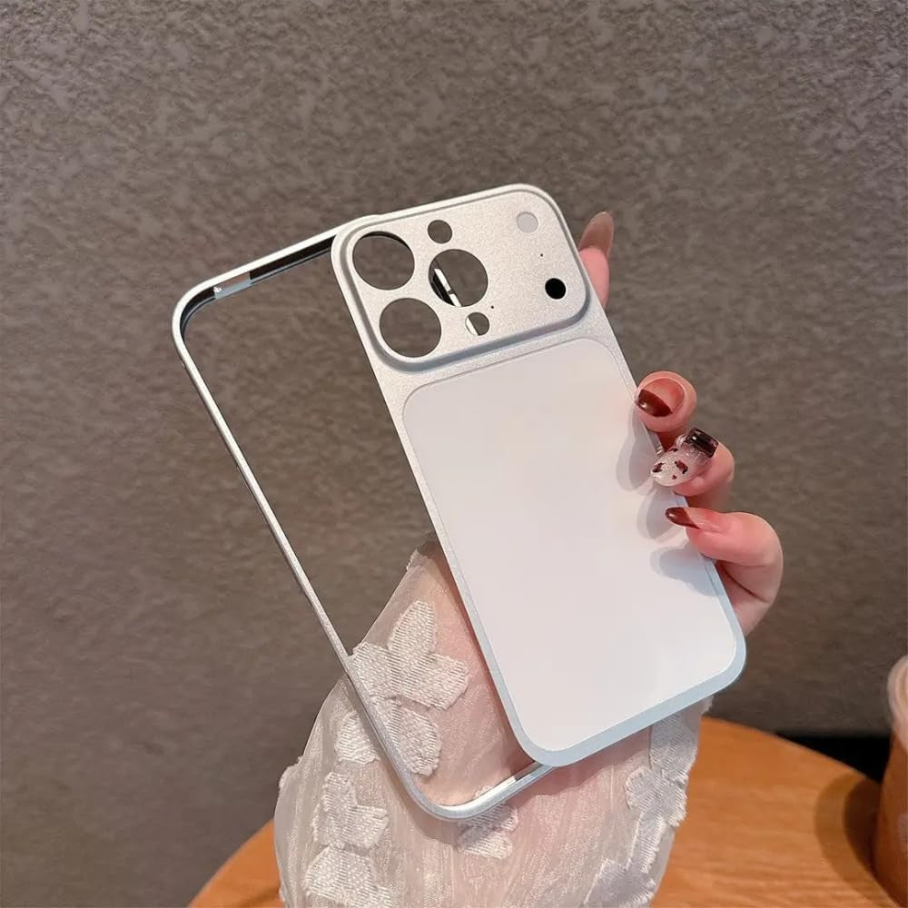 Carcasa Metalica, Klevo, Compatibila Apple iPhone 16 Pro Max, Creeaza Aspect de iPhone 17 Pro, Unibody Mat, Rezistenta la Zgarieturi, Argintiu