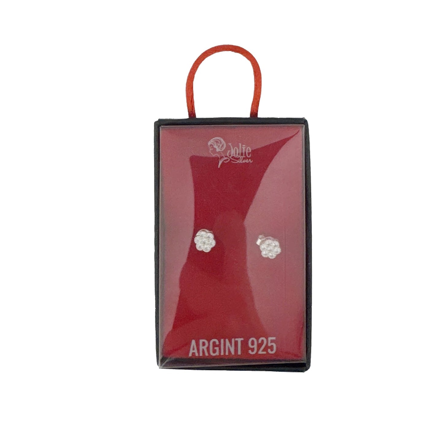Cercei din Argint 925, Jolie Silver, pentru Dama, Model Floare Cu Zirconiu, 1.39 g, Design Floral, Argintiu