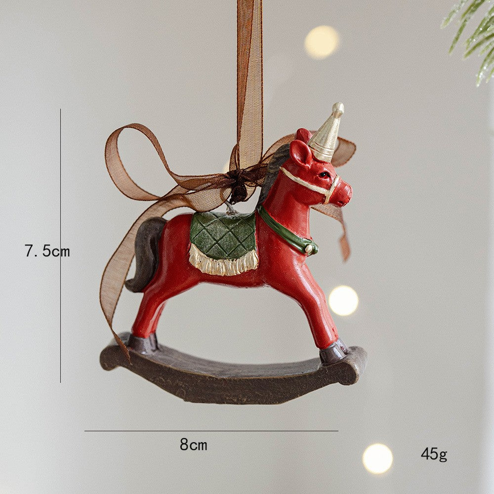 Decoratiune de Craciun, Klevo, pentru Brad, Model Calut, 7.5 x 8 cm, din Rasina, Multicolor