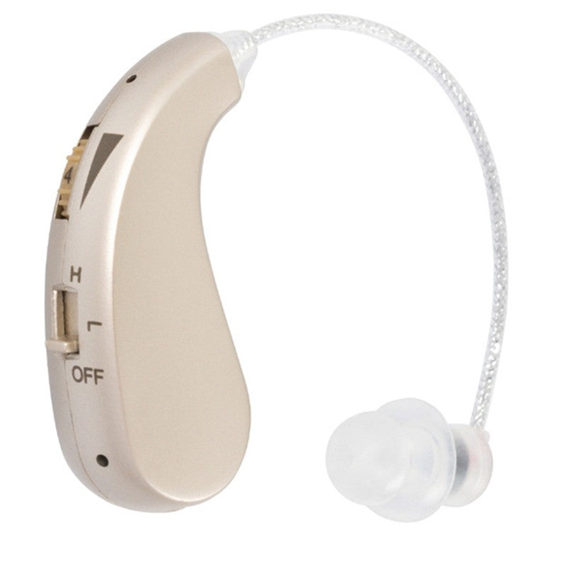 Aparat auditiv retroauricular BTE Reincarcabil, Klevo, Set 2 bucati Stinga Dreapta, Standard European, Aparat auditiv Cu incarcator, Aparat pentru Auz, 12 x 8.5 x 4 cm, 89 g, Auriu