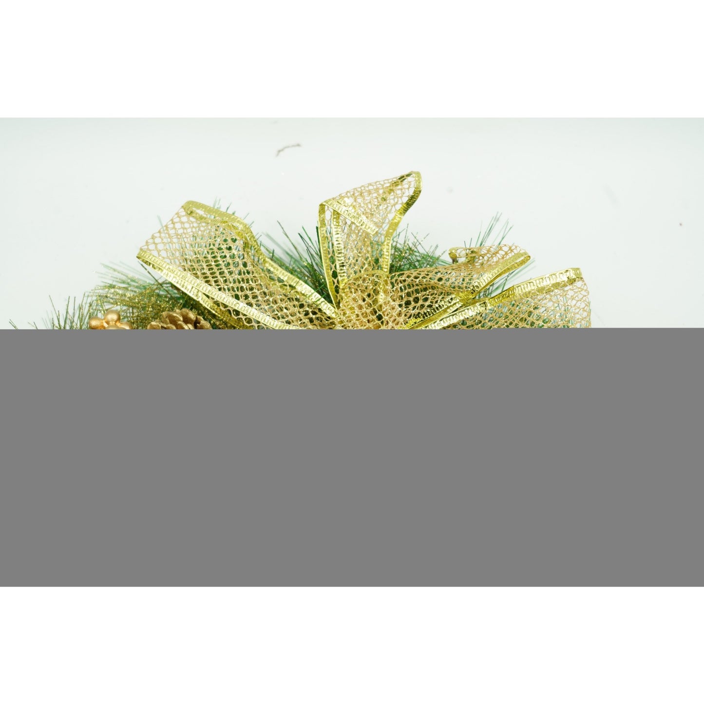 Coronita de Craciun pentru usa, Verde-Auriu, 40 cm, PVC, Artificiala, Decorata, Interior/Exterior, Klevo