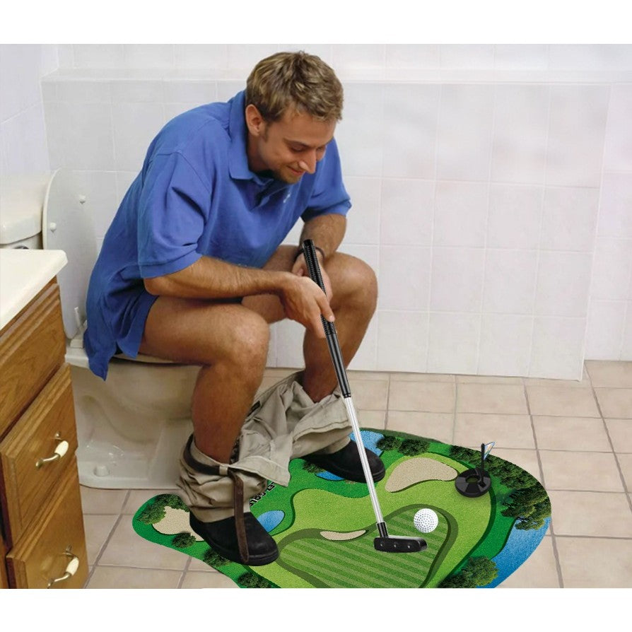 Covoras de Baie, Klevo, Model Teren de Golf, Interactiv, +14 Ani, din PVC, 80 x 69 cm, Verde