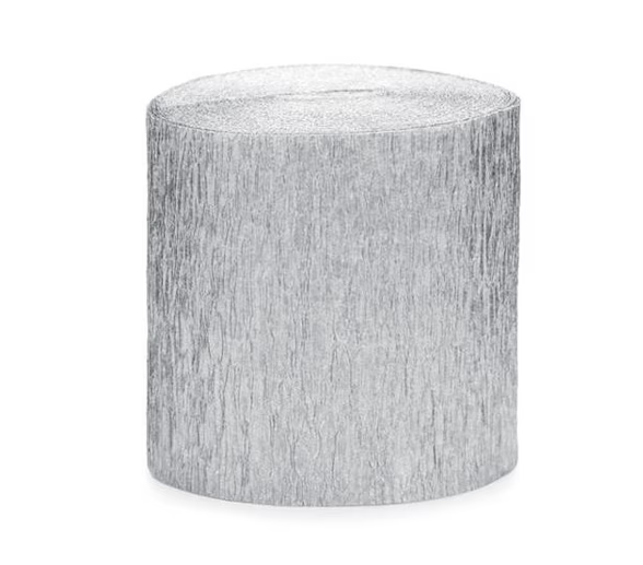 Crep, 5cm/10m, argintiu (1 pachet / 4 buc)