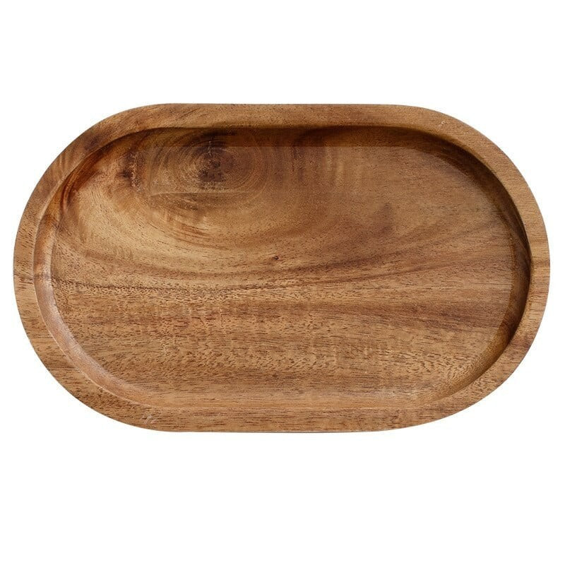 Tava din Lemn, Klevo, Ovala, pentru Alimente sau Decor, 25 x 15 x 1.5 cm, Natur