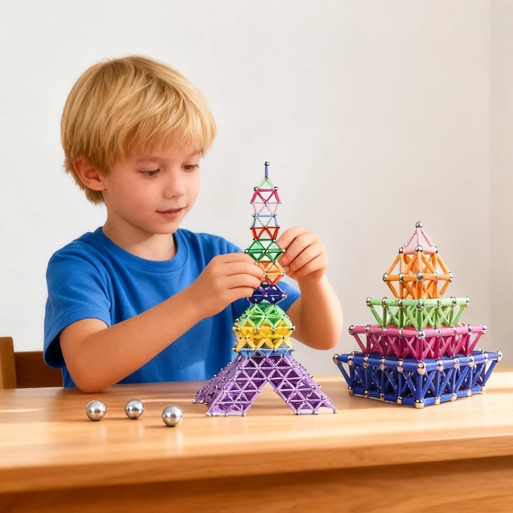 Set 72 Piese Betisoare Magnetice, Klevo, din Plastic/Magnet, +3 Ani, Multicolor