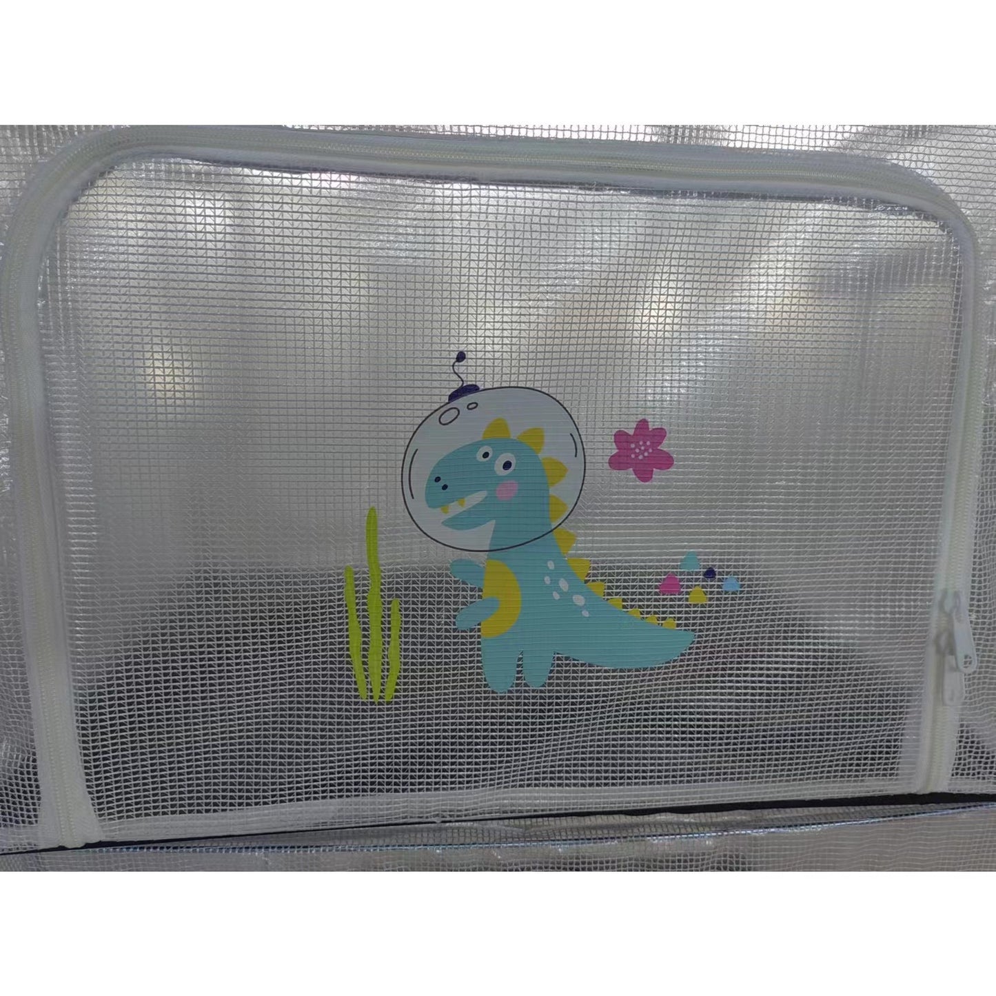 Cutie de Depozitare, Klevo, pentru Camera Copiilor, 100L, din PVC, Model Dinozaur, 60 x 42 x 40 cm, Transparent