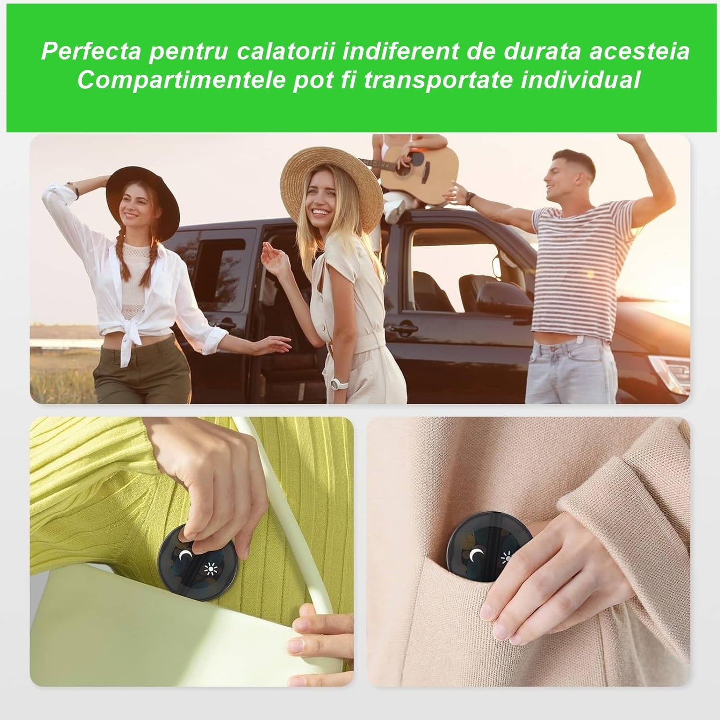 Cutie Depozitare Medicamente, Klevo, 7 Zile, 14 Compartimente, Cutie Suport, Recipiente Detasabile, Portabila, Negru, 17.5x11x9.5 cm
