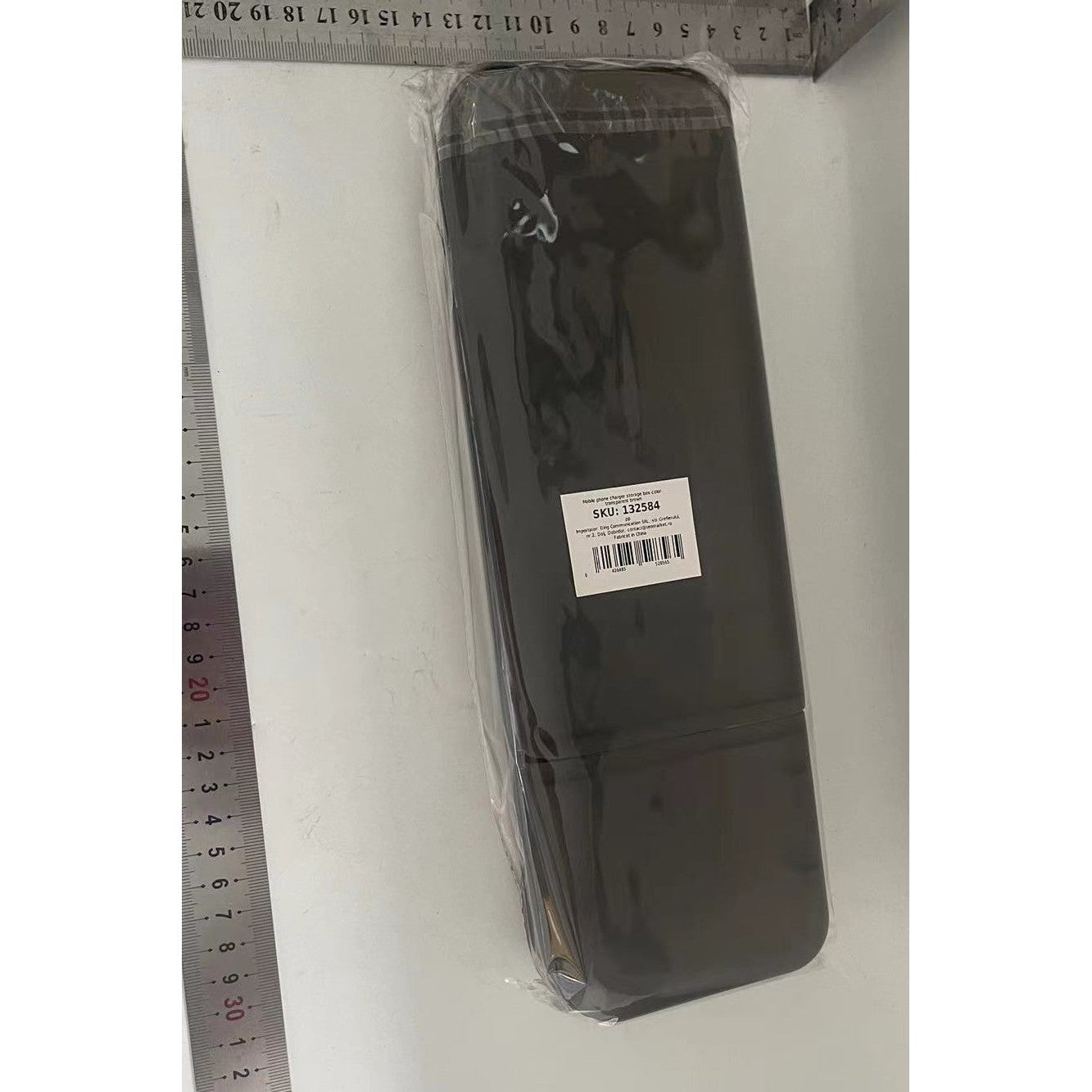 Cutie Organizatoare pentru Cabluri, Klevo, din Plastic, 28 x 9 x 6 cm, Gri