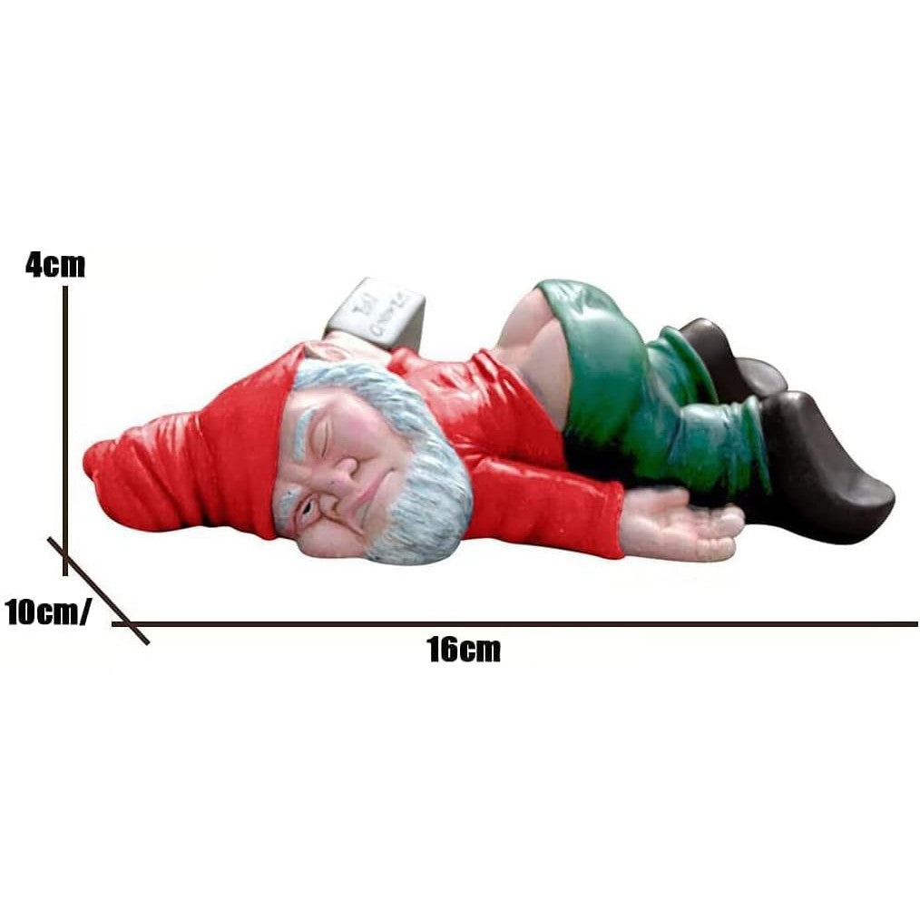 Decoratiune pentru Gradina, Klevo, Model Pitic de Gradina Beat, Statuie Amuzanta pentru Gradina, Decor pentru Gradina, Gnom Beat, 15 cm, Rosu