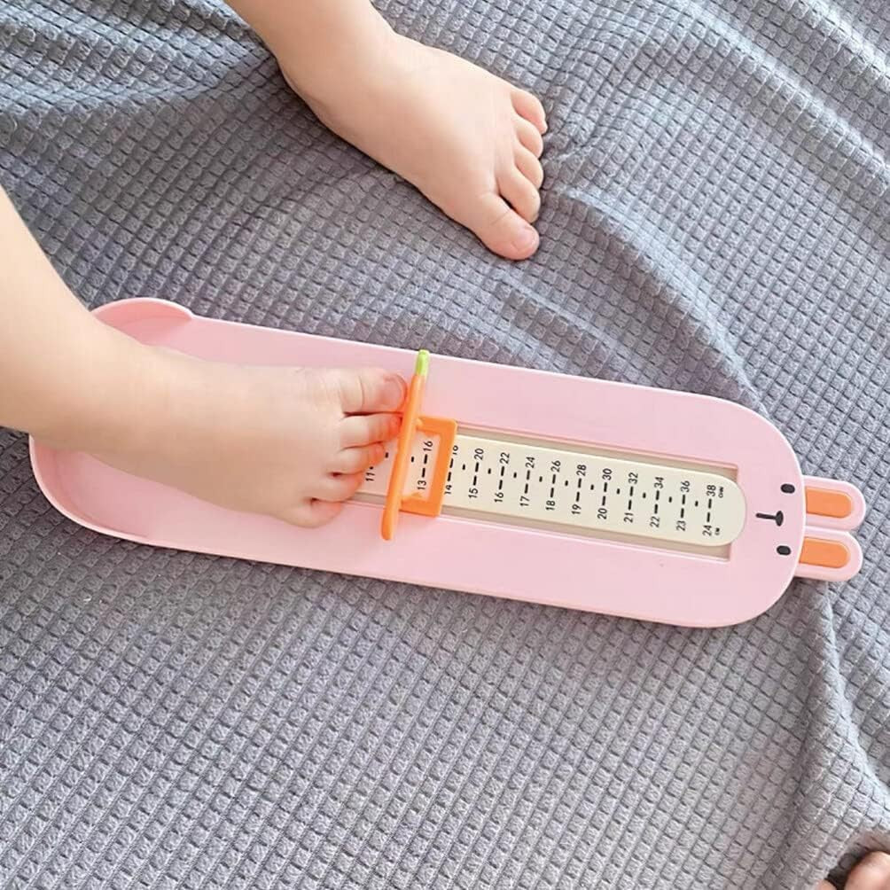 Dispozitiv de Masurat Talpa Piciorului pentru Bebelusi, Klevo, 6-24, Model Iepuras, Roz