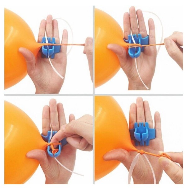 Dispozitiv de Legat Baloane, Klevo, din Plastic, pentru Mana, 6.5 x 5.5 cm, Albastru