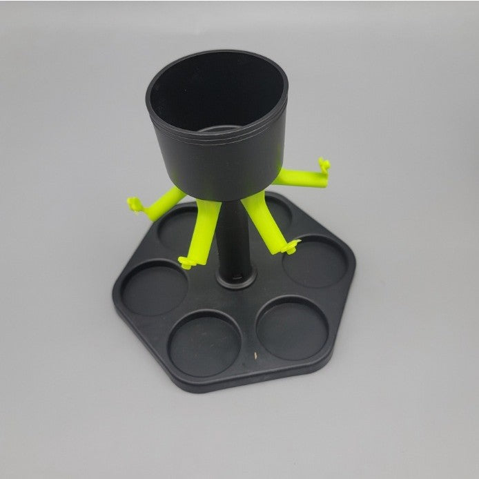 Dozator Hexagonal cu Suport pentru Shoturi, Klevo, 6 Pahare, Set Complet cu Ambalaj si Cutie, Dispenser, Divizor, Joc de Baut, Negru