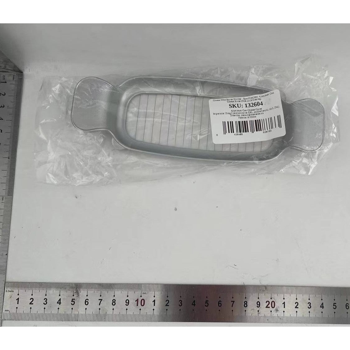 Feliator de Alimente, Klevo, pentru Branza, Unt, Oua, din Aluminiu, 19.5 x 6.5 x 2 cm, Argintiu
