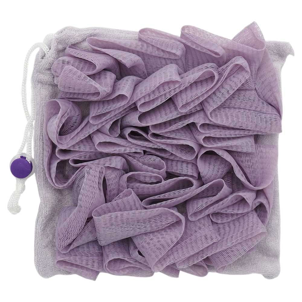 Prosop de Baie, Klevo, 2in1, cu Burete din Plasa, 17 x 17 cm, Mov