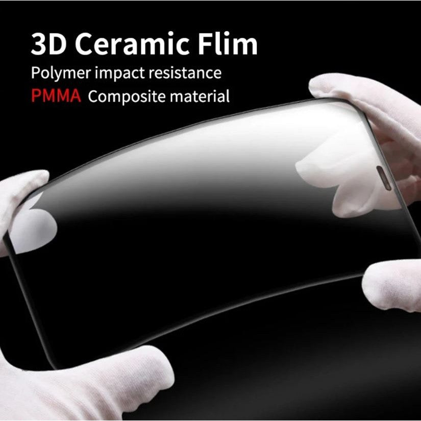 Folie de Protectie Ceramica, Klevo, Compatibila cu Xiaomi Redmi 12 Pro, Ceramics 9D, Antisoc, Margini Negre, Transparent