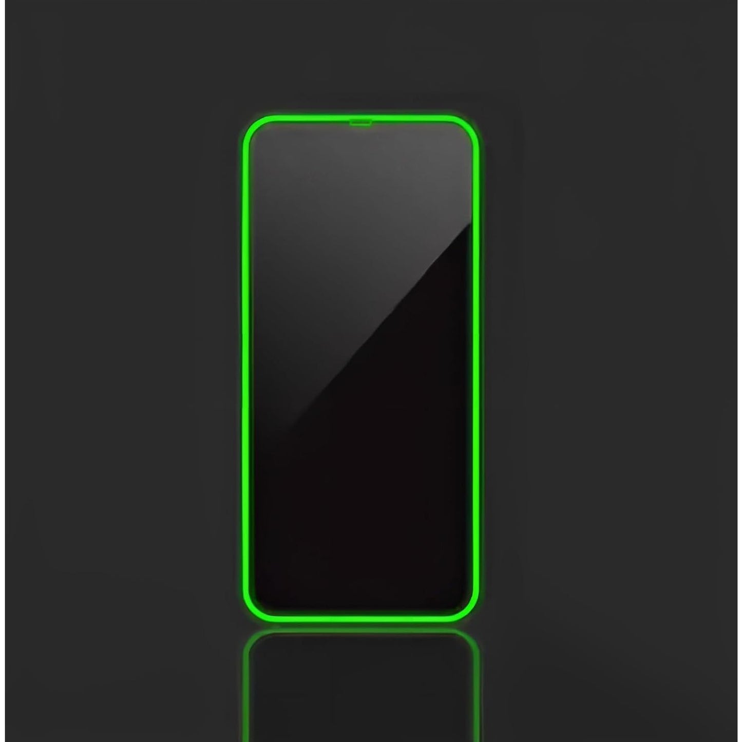 Folie de Sticla Securizata pentru Apple iPhone 15 Pro Max, Klevo, Luminous, Margine Fosforescenta Neon din Silicon, Mat, Anti-Amprenta, Protectie Completa, 9H, Verde