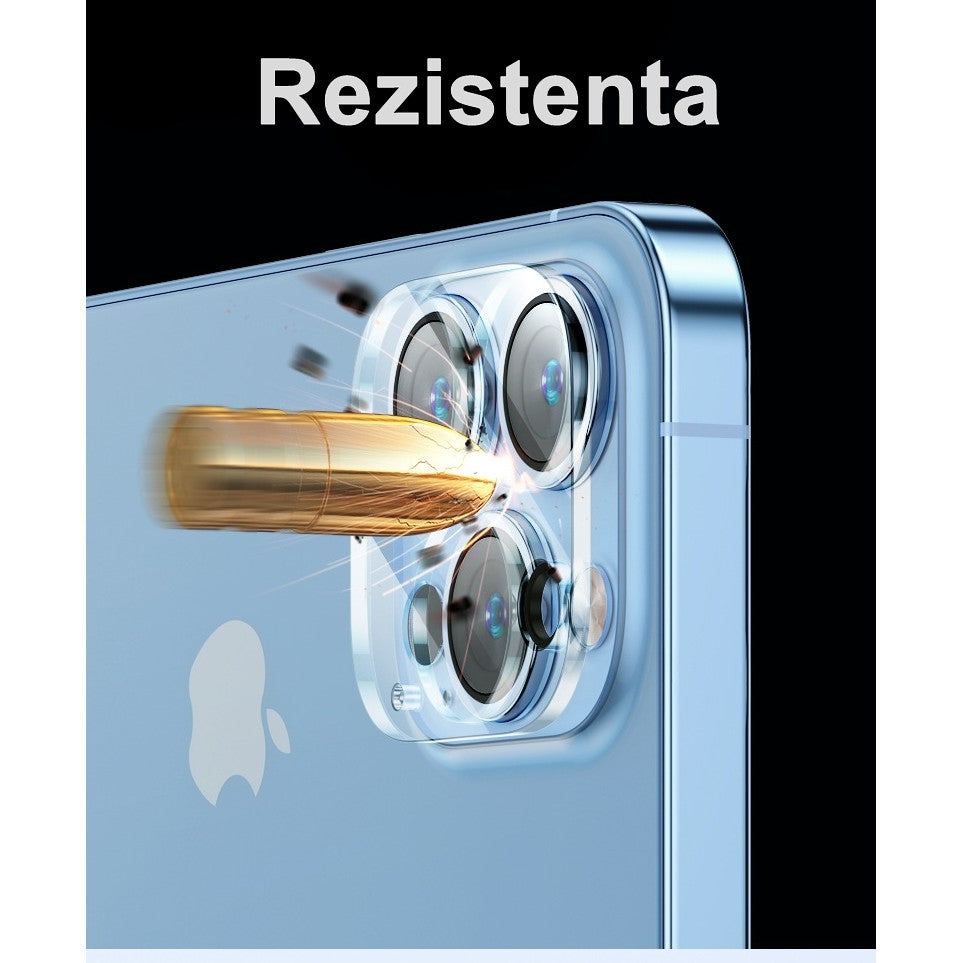 Folie Sticla pentru Camera, compatibila cu Apple iPhone 15 Pro / 15 Pro Max, Transparenta