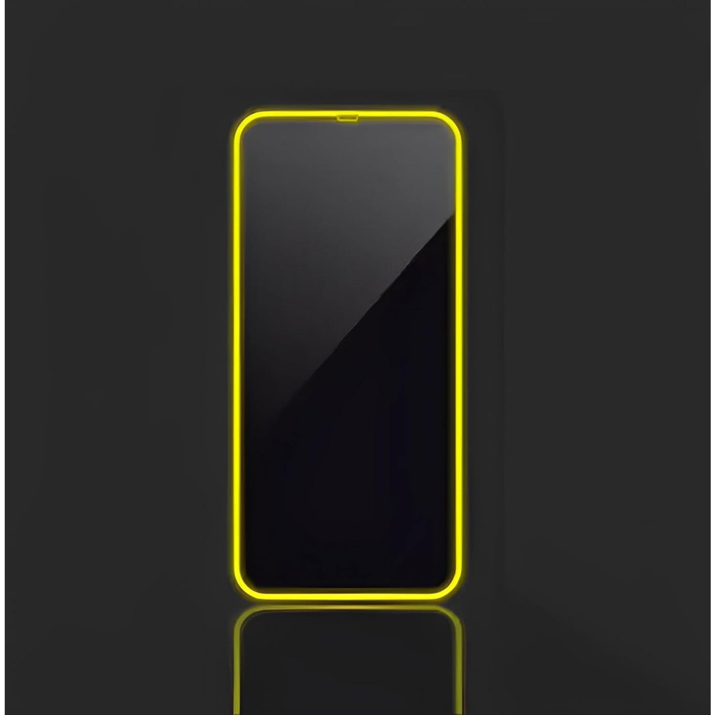 Folie de Sticla Securizata pentru Apple iPhone 15 Pro Max, Klevo, Luminous, Margine Fosforescenta Neon din Silicon, Mat, Anti-Amprenta, Protectie Completa, 9H, Galben