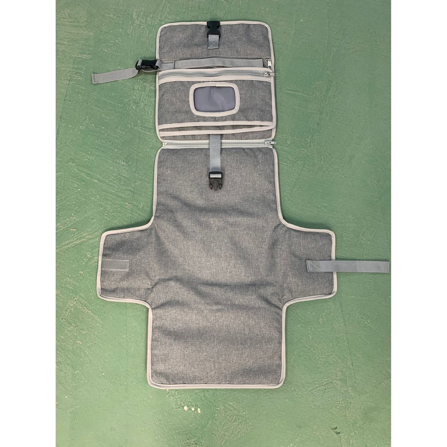 Geanta Multifunctionala, Klevo, Tip Aleza de Schimbat Scutece, Impermeabila, din Panza Oxford, cu Buzunare, Usor de Agatat, 30 x 20 cm, Gri