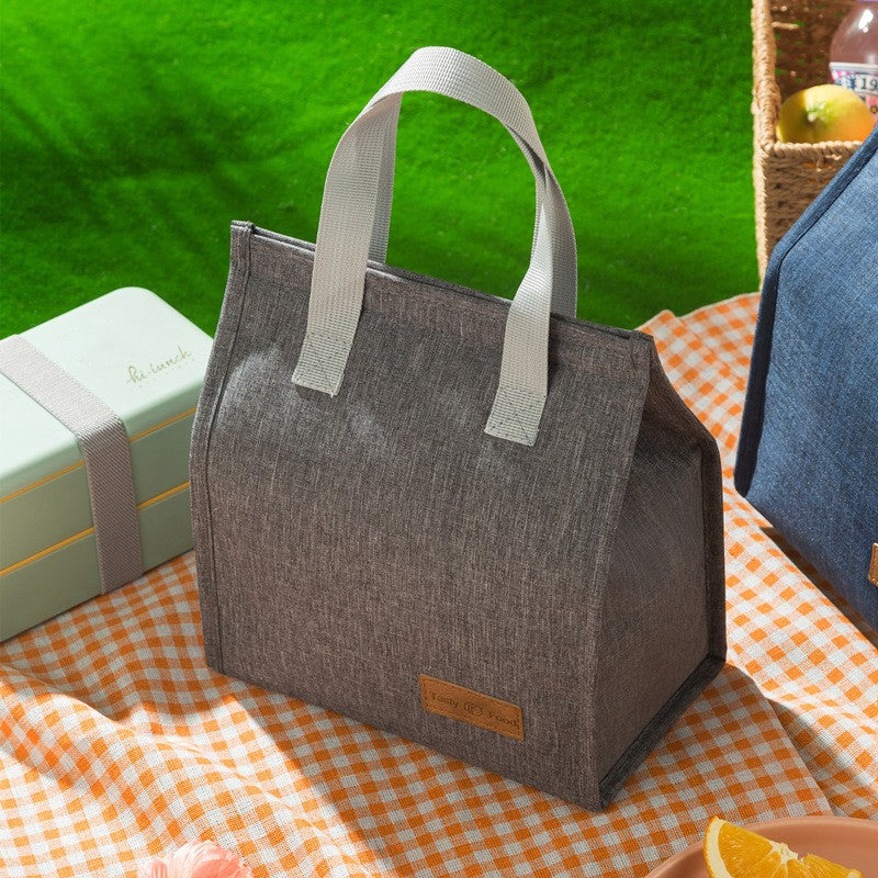 Geanta termoizolanta tip bento bag Klevo, camping cooler bag, Aluminiu, 22.5 x 13 cm, 3.3 L, gri