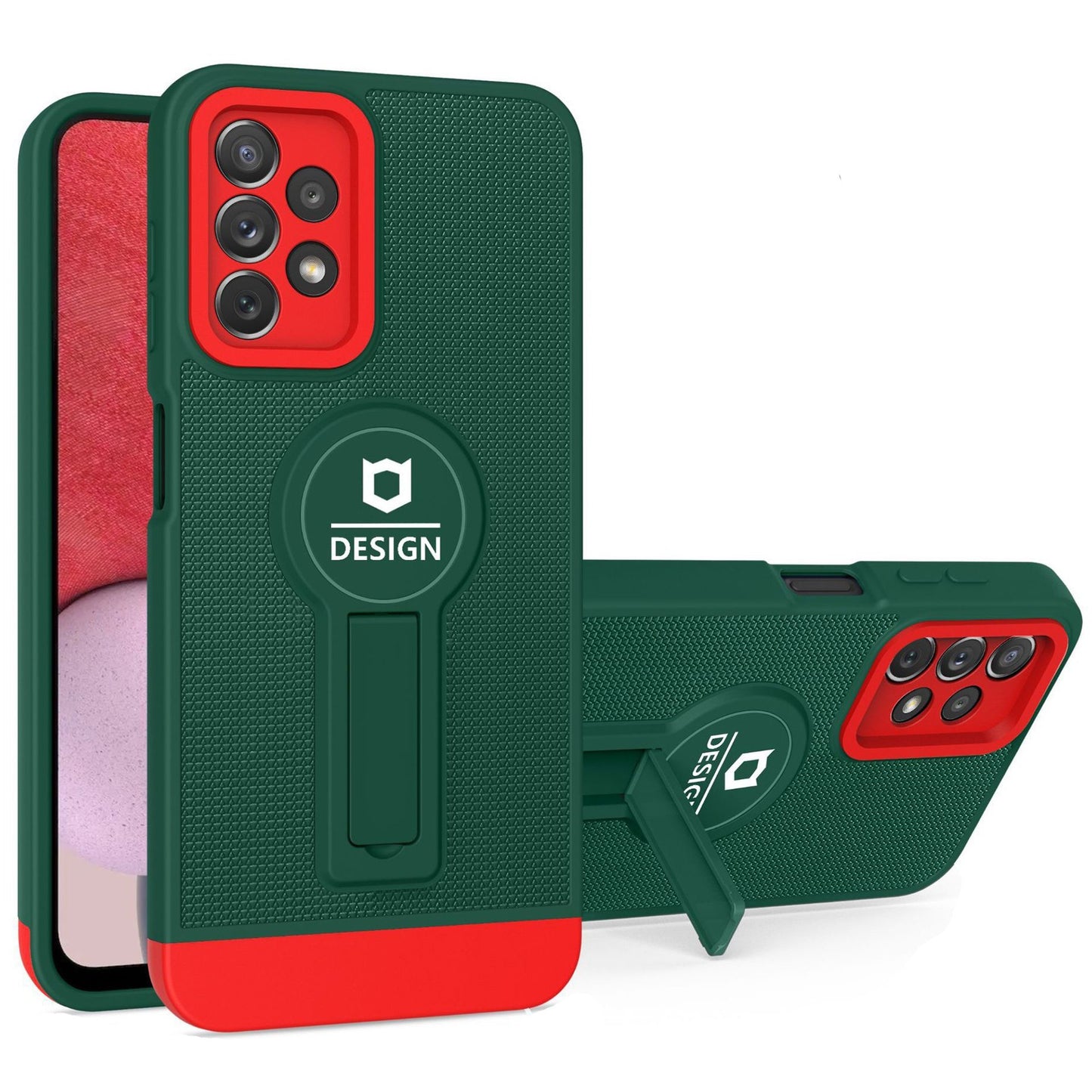 Husa Armor Design cu Stand pentru Apple iPhone 11 Pro Max, Verde/Rosu, Suport Auto Magnetic, Wireless Charge, Protectie Antisoc, Klevo