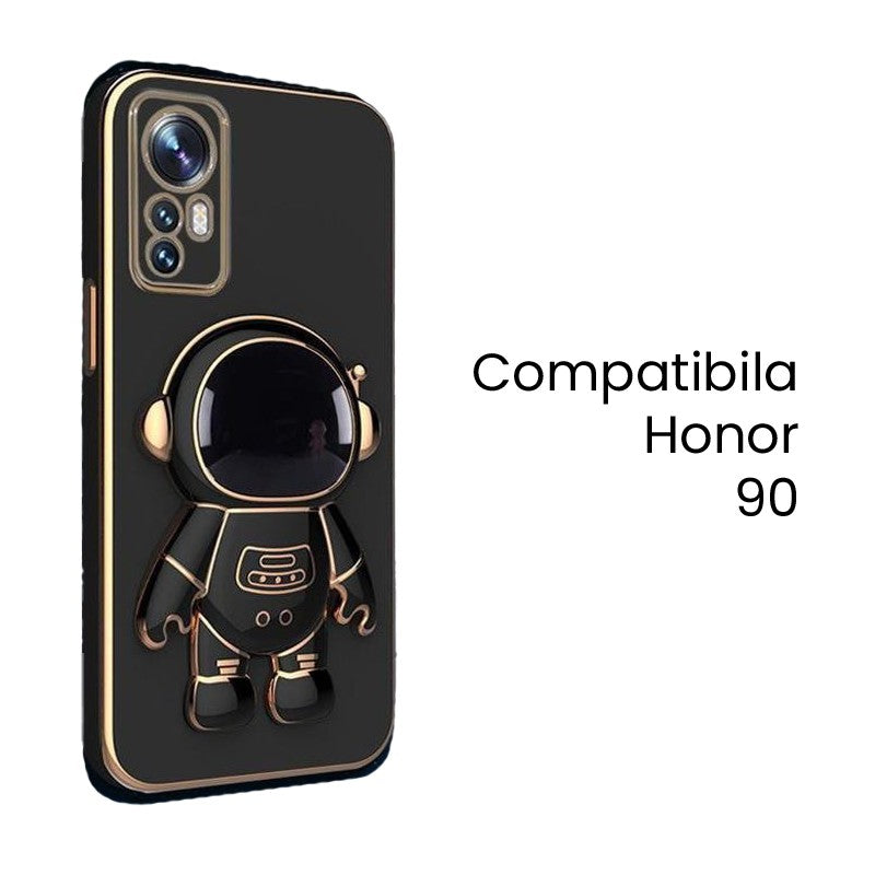 Husa de Protectie 2 in 1, Klevo, Husa de Protectie pentru Honor 90, Model Astronaut, Husa cu Suport, din TPU, Negru