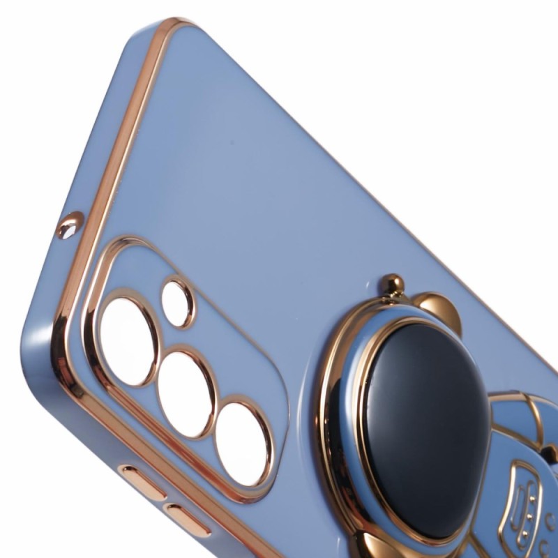 Husa Telefon 2in1, Klevo, Compatibila Samsung Galaxy S21 FE, Carcasa TPU cu Suport Inclus Tip Astronaut, Protectie Camere, Albastru