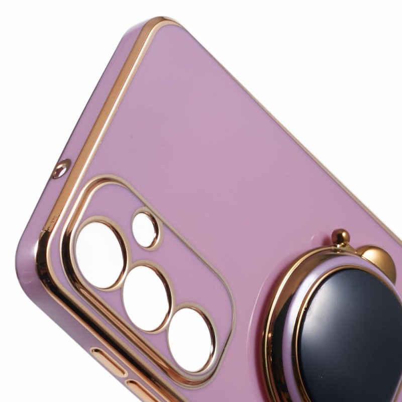Husa Telefon 2in1, Klevo, Compatibila Samsung Galaxy S24, Carcasa TPU cu Suport Inclus Tip Astronaut, Protectie Camere, Mov