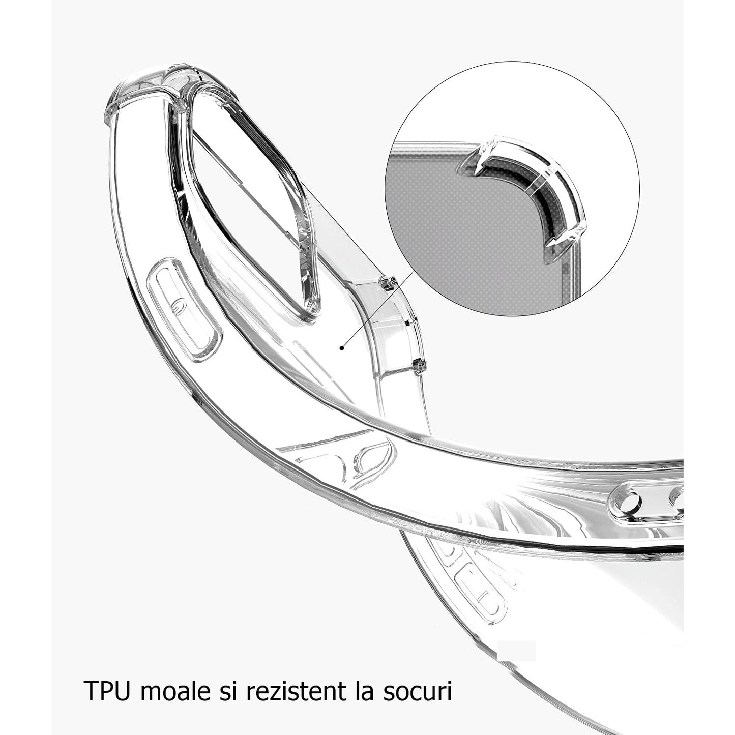 Husa de protectie Klevo, TPU, pentru Apple iPhone 15 Plus , Antisoc, Protectie colturi, Rezistenta la impact, Transparenta