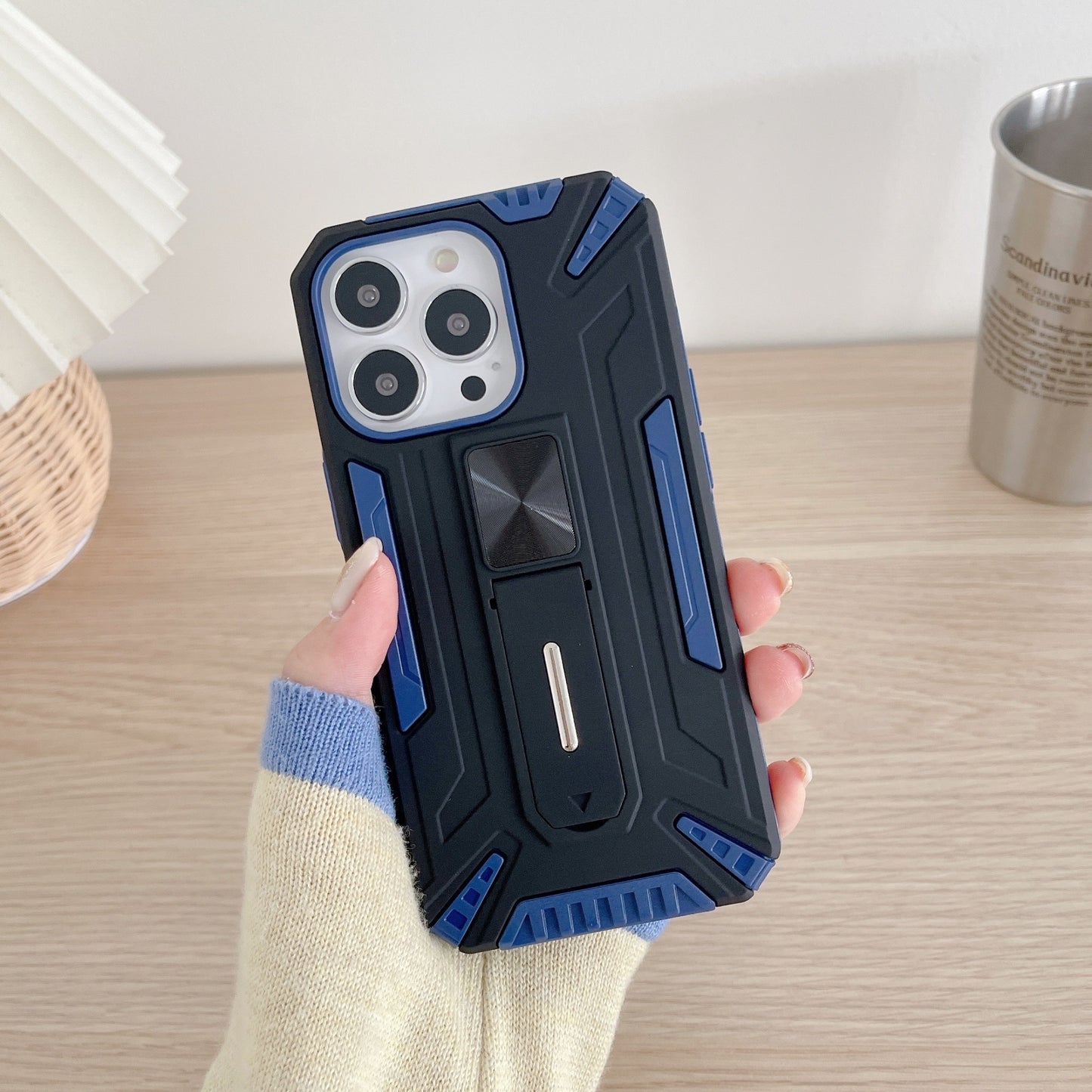 Husa de protectie Klevo pentru Apple iPhone 13 Defender Sergeant Brave cu suport,Albastru