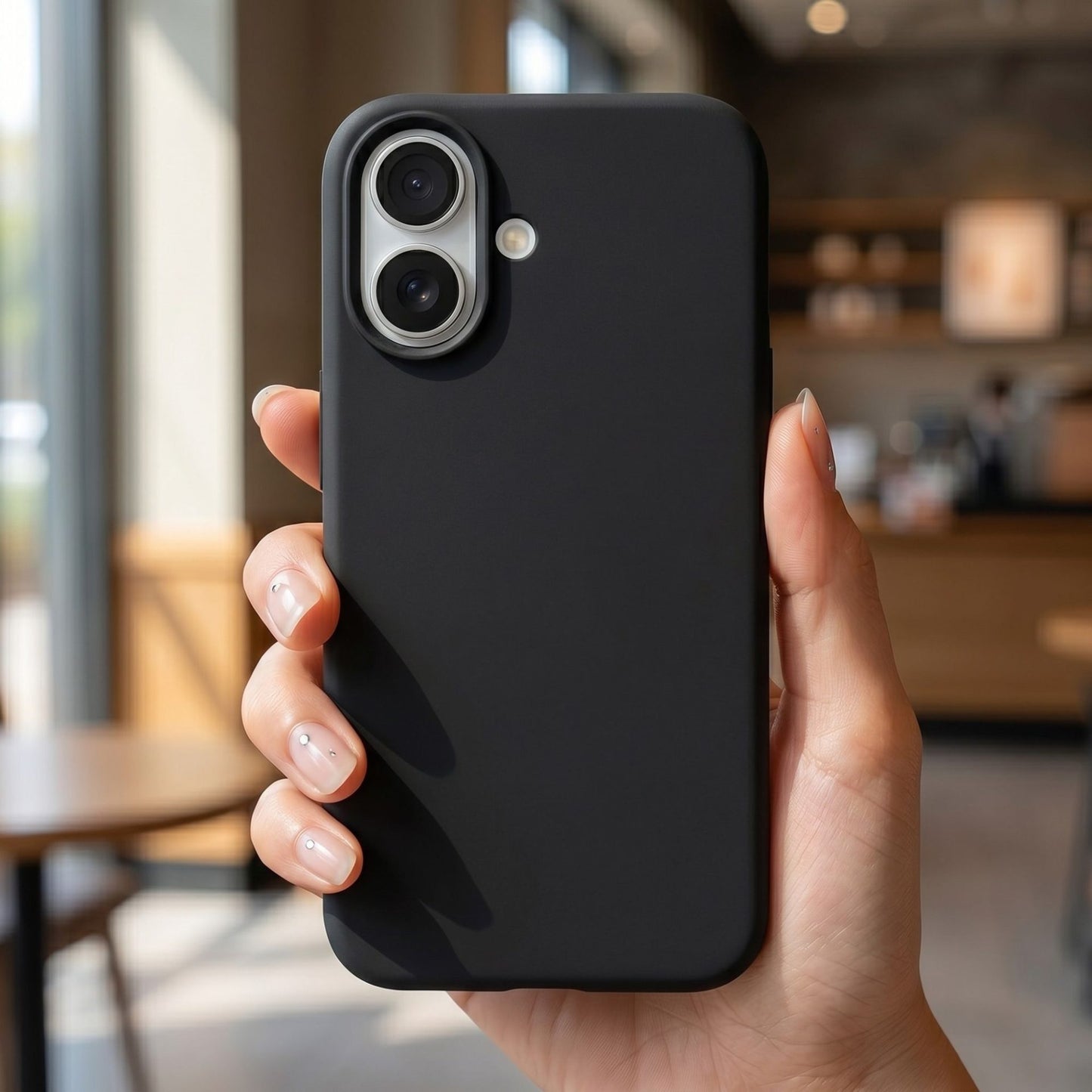 Husa de Protectie Telefon, Klevo, Compatibila cu iPhone 16 Plus, Silicon Premium Antisoc, Anti-Zgirieturi, MagSafe, Acces Camera Control, Protectie 360, Interior Microfibra, Negru