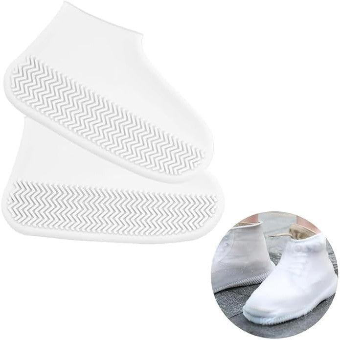 Husa Incaltaminte, Klevo, Impermeabila, Antiderapanta, din Latex, 13 x 13 x 2 cm, Marime L 41-47 cm, Alb