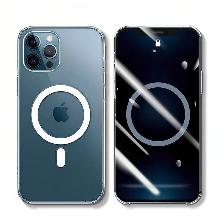 Husa protectie Klevo pentru iPhone 11 Mag Safe, 2 in 1 incarcare si magnet, Silicone, Transparenta