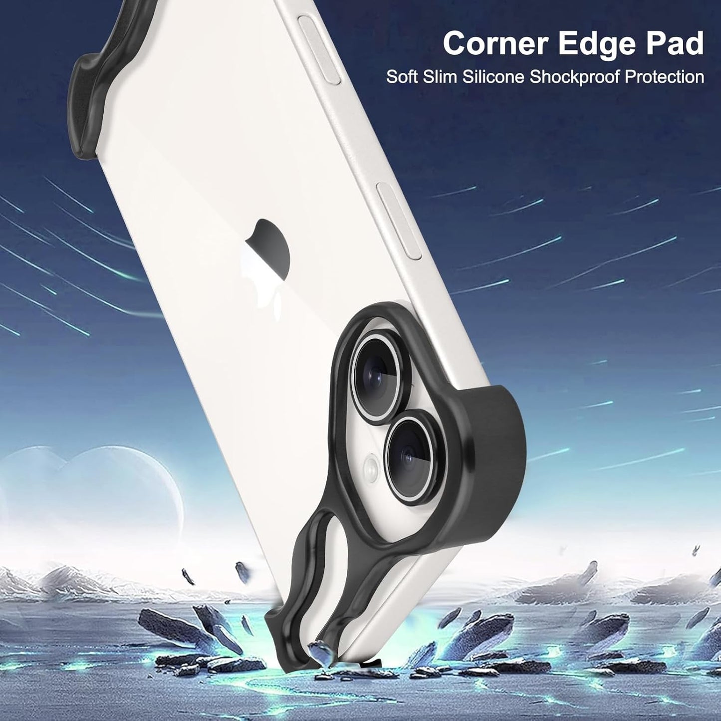Husa Metalica Compatibila cu iPhone 16 Plus, Klevo, Protectie pentru Colturile Telefonului si Camera, Aliaj, Antisoc, Antizgariere, Negru