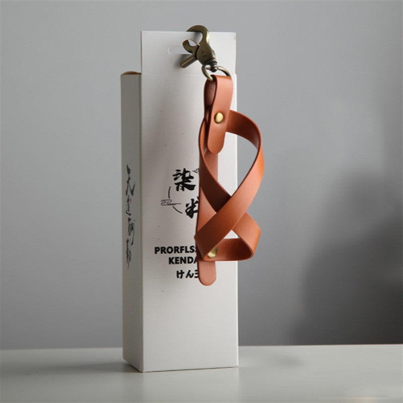 Husa pentru Kendama, Klevo, Husa de Depozitare pentru Kendama, din Piele Ecologica, Catarama cu Agatare pentru Transportare, Breloc 8, 12 x 6 cm, Maro deschis